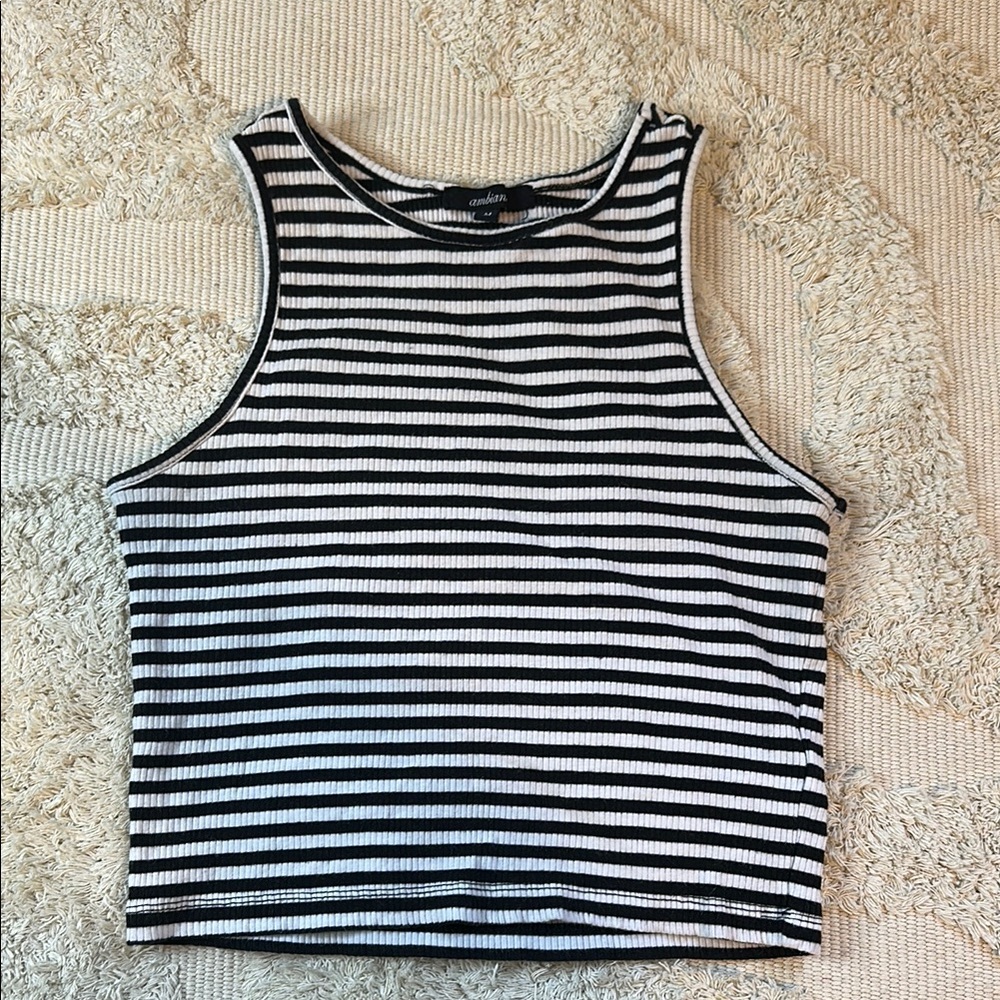Black and White Striped Tank Top